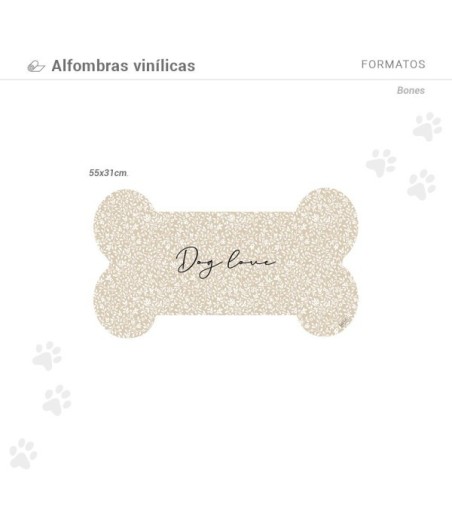 Alfombra comedero para mascotas Bones 48x35