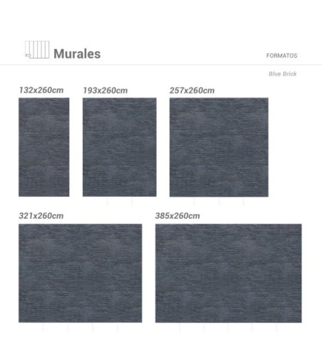 Mural Autoadhesivo Blue Brick 257x300cm