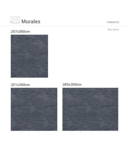 Mural Autoadhesivo Blue Brick 257x300cm