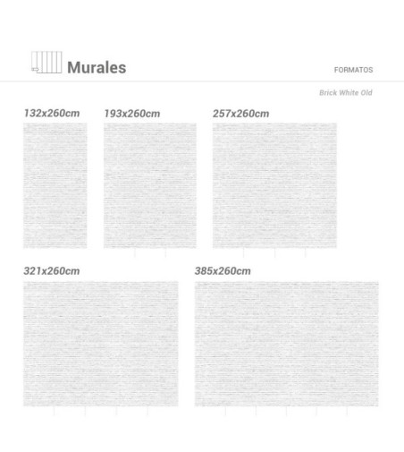 Mural Autoadhesivo Brick White Old 257x260cm