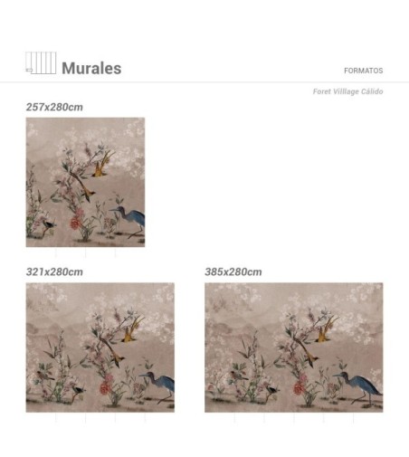 Mural Autoadhesivo Foret Village Cálido 257x260cm