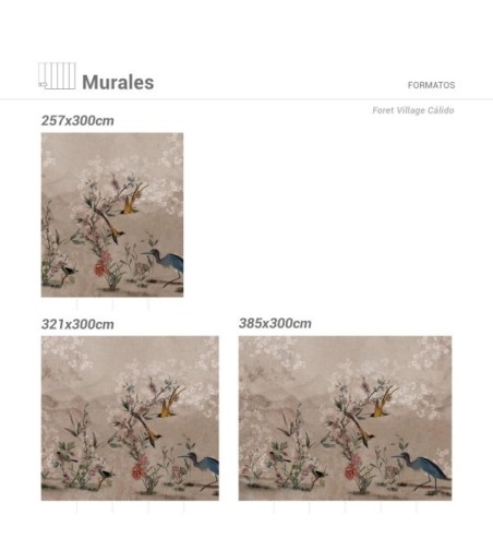 Mural Autoadhesivo Foret Village Cálido 257x260cm