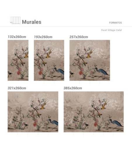 Mural Autoadhesivo Foret Village Cálido 321x260cm