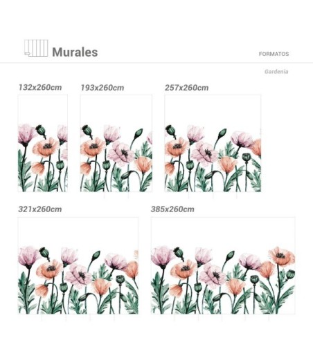 Mural Autoadhesivo Gardenia 257x260cm