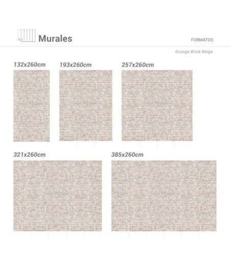 Mural Autoadhesivo Grunge Brick 257x260cm