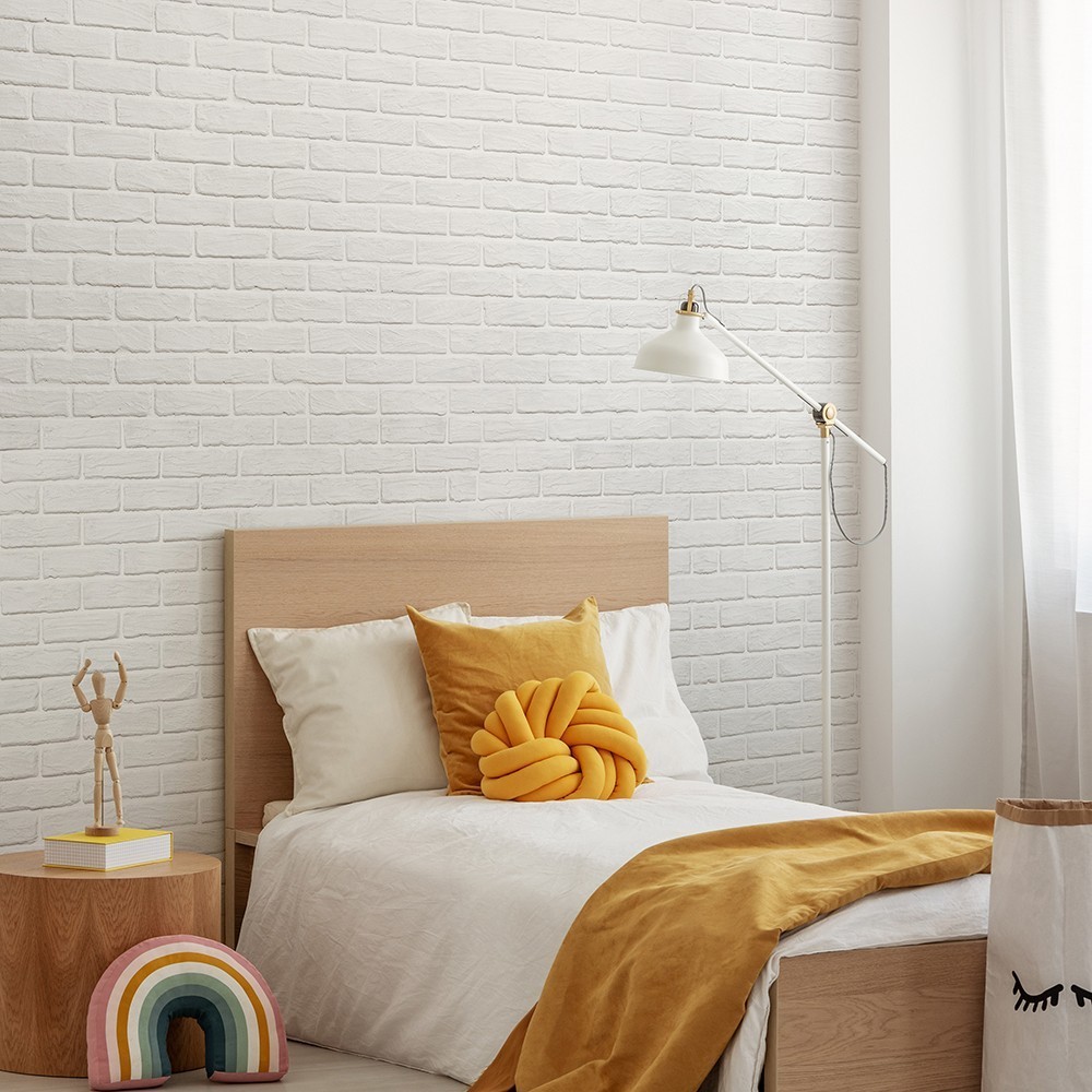 Mural Autoadhesivo Ladrillos Blancos 385x260cm