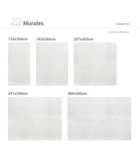 Mural Autoadhesivo Ladrillos Blancos 385x260cm