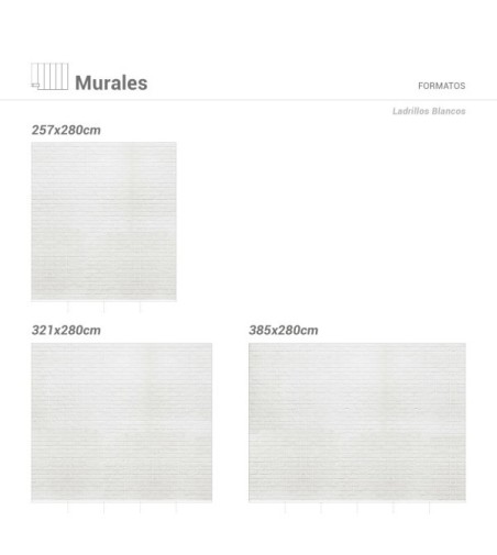 Mural Autoadhesivo Ladrillos Blancos 385x260cm