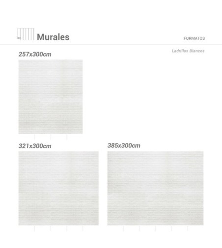 Mural Autoadhesivo Ladrillos Blancos 385x260cm