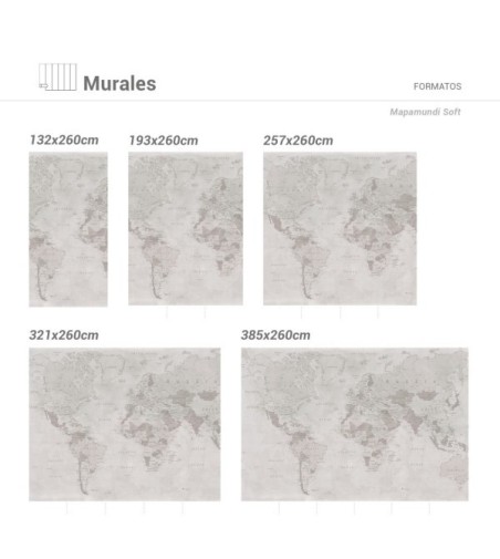 Mural Autoadhesivo Mapamundi 257x260cm