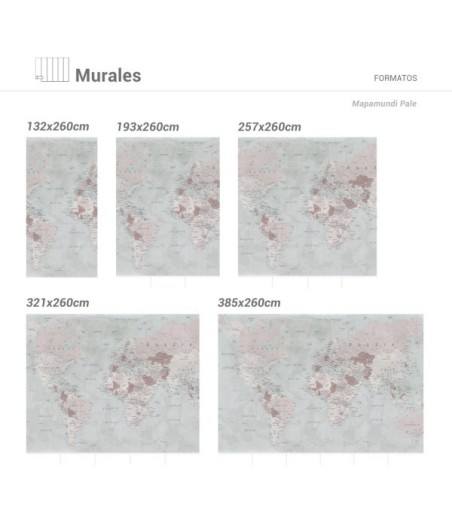 Mural Autoadhesivo Mapamundi 321x260cm