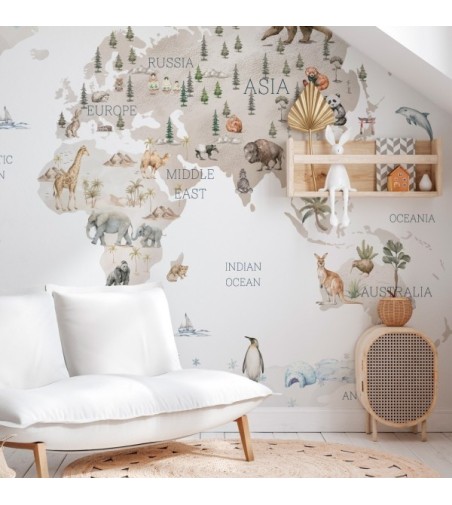 Mural Autoadhesivo Mapamundi Antur 257x260cm