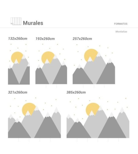Mural Autoadhesivo Montañas 257x280cm