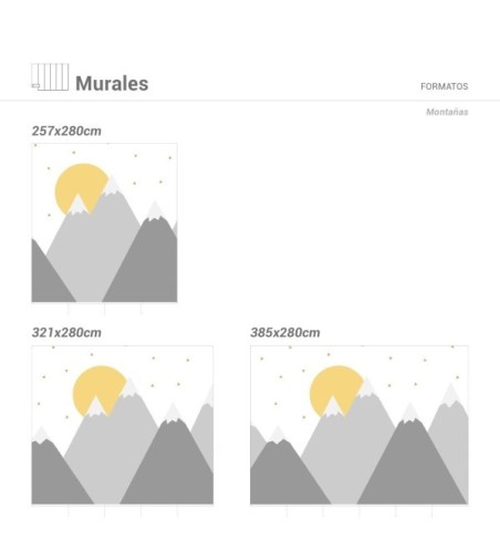 Mural Autoadhesivo Montañas 257x280cm