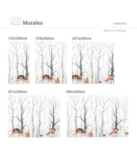 Mural Autoadhesivo Otoño en el Bosque 385x260cm