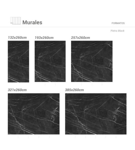 Mural Autoadhesivo Pietra Black 257x260cm
