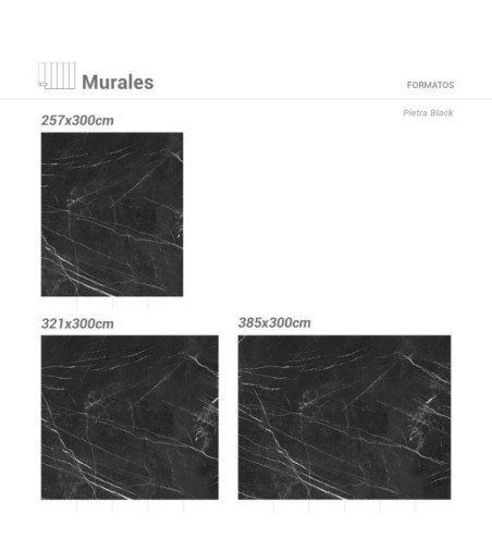 Mural Autoadhesivo Pietra Black 257x260cm