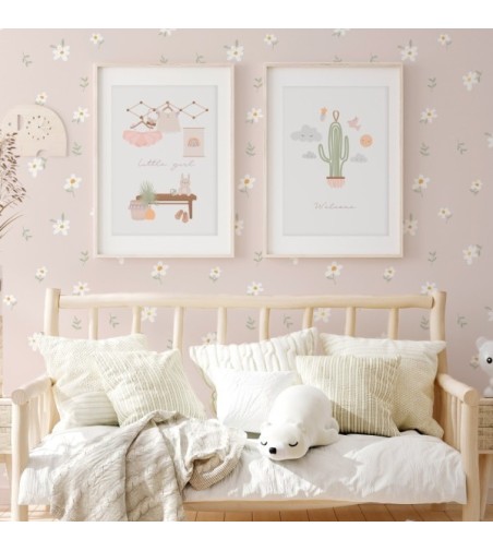 Papel Autoadhesivo Daisy - 5 tiras de 650x2600mm