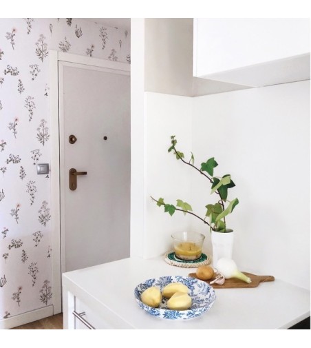 Papel Autoadhesivo Flores Silvestres Blanco - 1 tiras de 650x2600mm