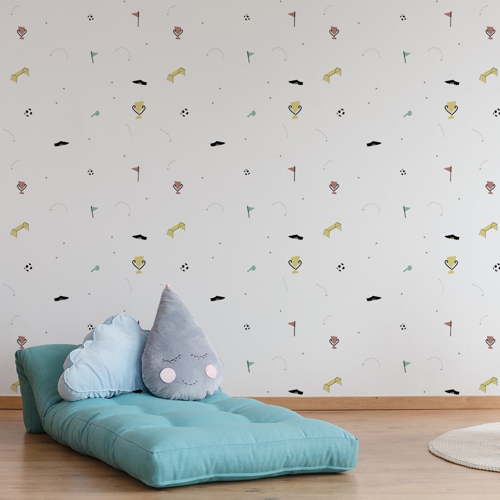 Papel Autoadhesivo Fútbol Blanco - 1 tiras de 650x2600mm