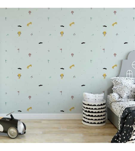 Papel Autoadhesivo Fútbol Mint - 1 tiras de 650x2600mm