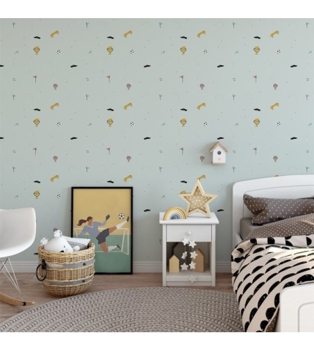 Papel Autoadhesivo Fútbol Mint - 1 tiras de 650x2600mm