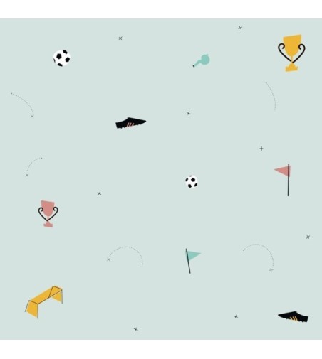 Papel Autoadhesivo Fútbol Mint - 1 tiras de 650x2600mm