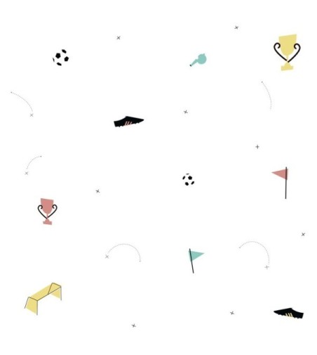 Papel Autoadhesivo Fútbol Blanco - 5 tiras de 650x2600mm