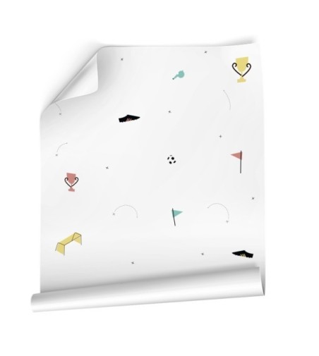 Papel Autoadhesivo Fútbol Blanco - 5 tiras de 650x2600mm