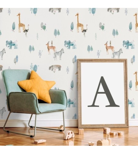 Papel Autoadhesivo Jungle Fun by Elena Tablada - 4 tiras de 650x2600mm