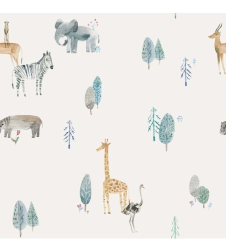 Papel Autoadhesivo Jungle Fun by Elena Tablada - 4 tiras de 650x2600mm