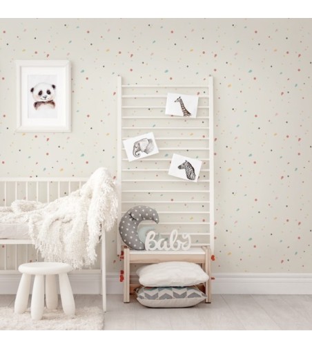 Papel Autoadhesivo Motitas Beige - 5 tiras de 650x2600mm