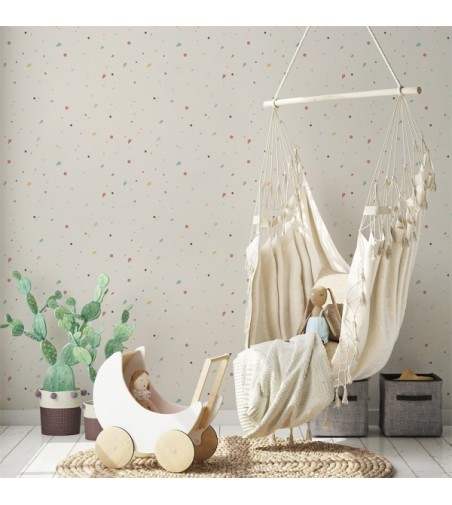 Papel Autoadhesivo Motitas Beige - 5 tiras de 650x2600mm