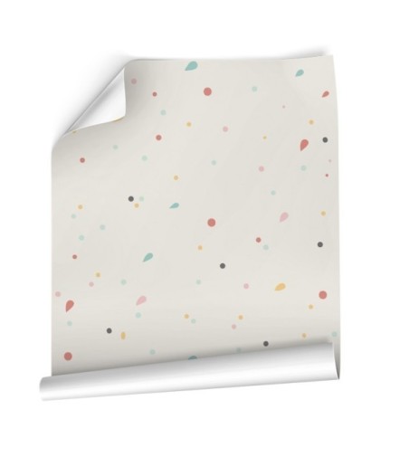 Papel Autoadhesivo Motitas Beige - 5 tiras de 650x2600mm