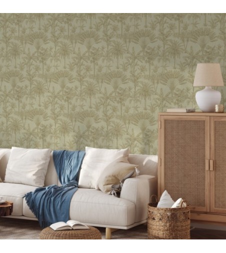 Papel Autoadhesivo Musa Verde - 1 tiras de 650x2600mm