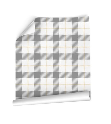 Papel Autoadhesivo Vichy Amarillo Gris- 1 tiras de 650x2600mm