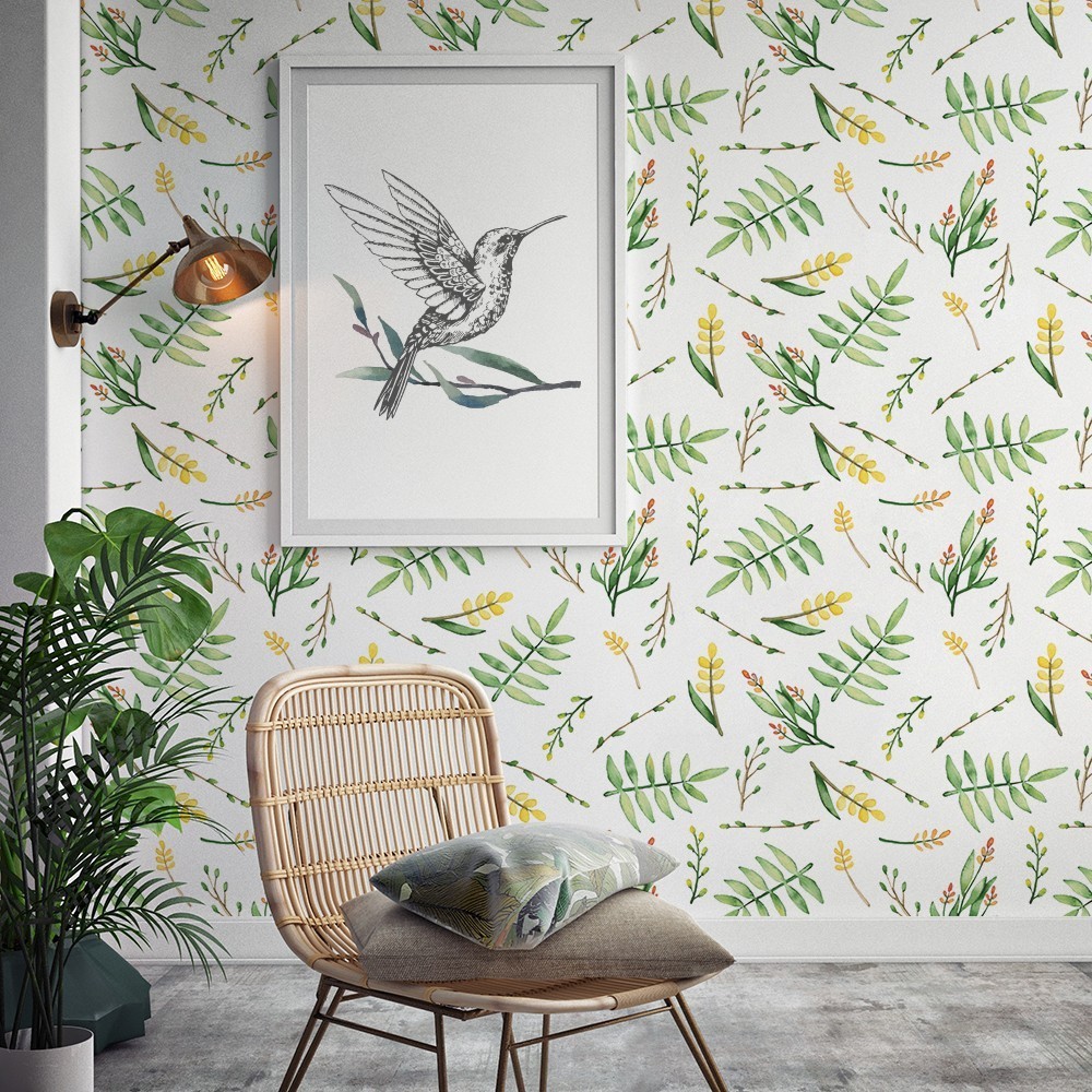 Papel Autoadhesivo Yellow Flowers - 14 tiras de 650x2600mm