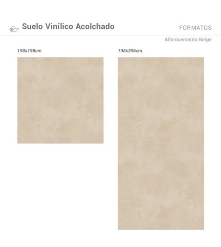 Suelo Vinílico Cemento Beige 200x200cm
