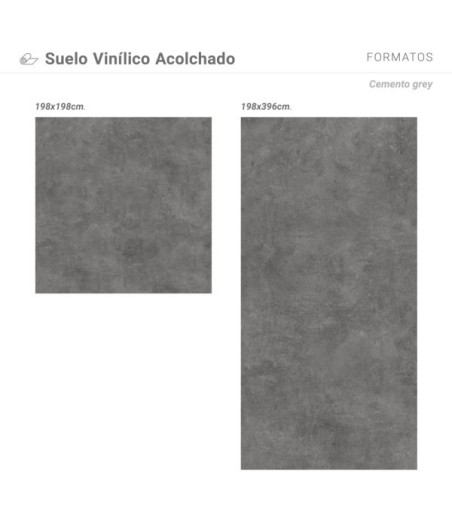 Suelo Vinílico Cemento Grey 200x400cm