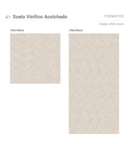 Suelo Vinílico Espiga White Wood 200x400cm