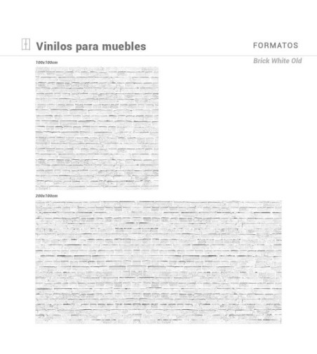 Vinilo Brick White Old 100X100cm mate