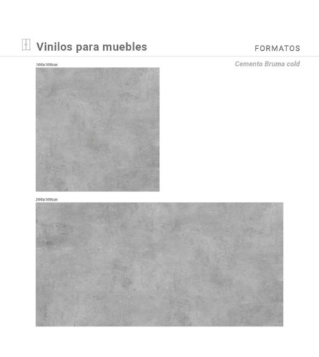 Vinilo Cemento Bruma Cold 200X100cm mate
