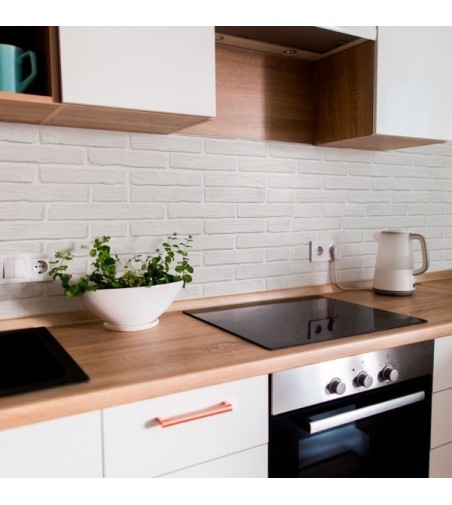 Vinilo Ladrillos Blancos 200X100cm mate