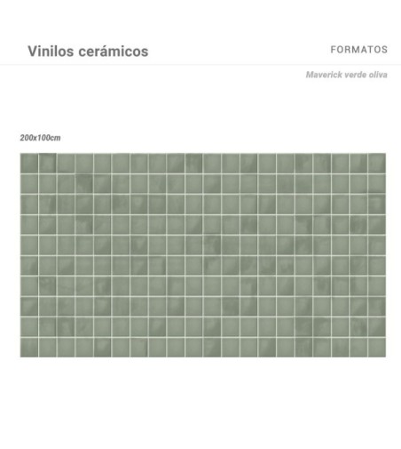 Vinilo Maverick Oliva 200x100cm brillo