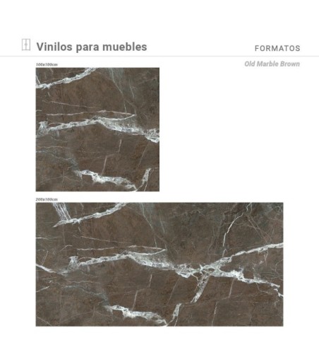 Vinilo Old Marble Brown 200X100cm mate