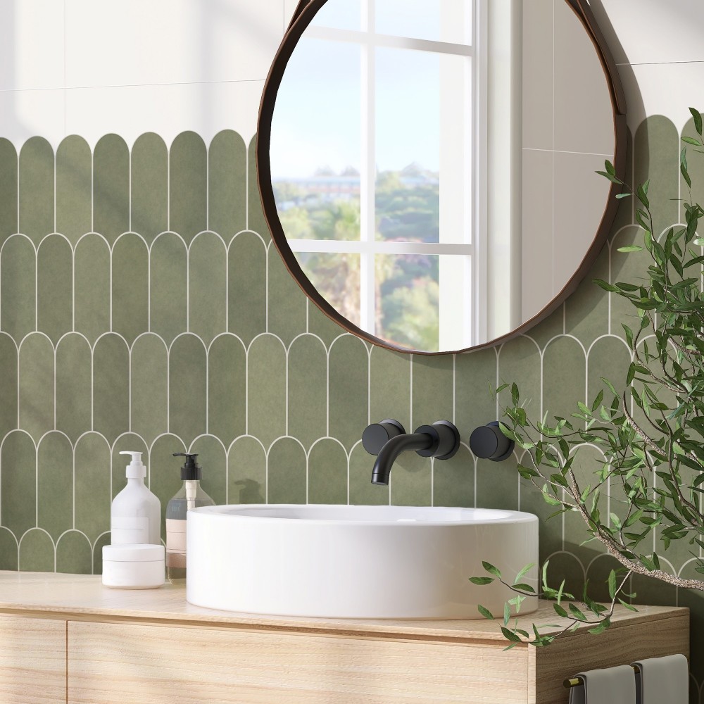 Vinilo Palermo Verde Salvia 200X100cm mate