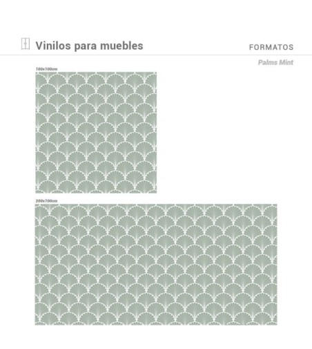 Vinilo Palms Verde Mint 200X100cm mate