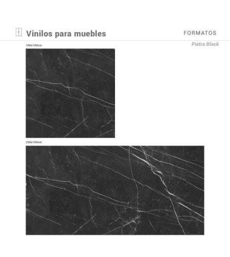 Vinilo Pietra Black 200X100cm mate