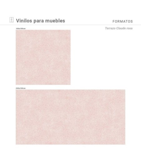 Vinilo Terrazo Claude Rosa 200X100cm mate