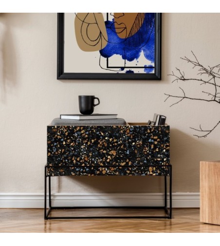 Vinilo Terrazo Vincent Negro 200X100cm mate